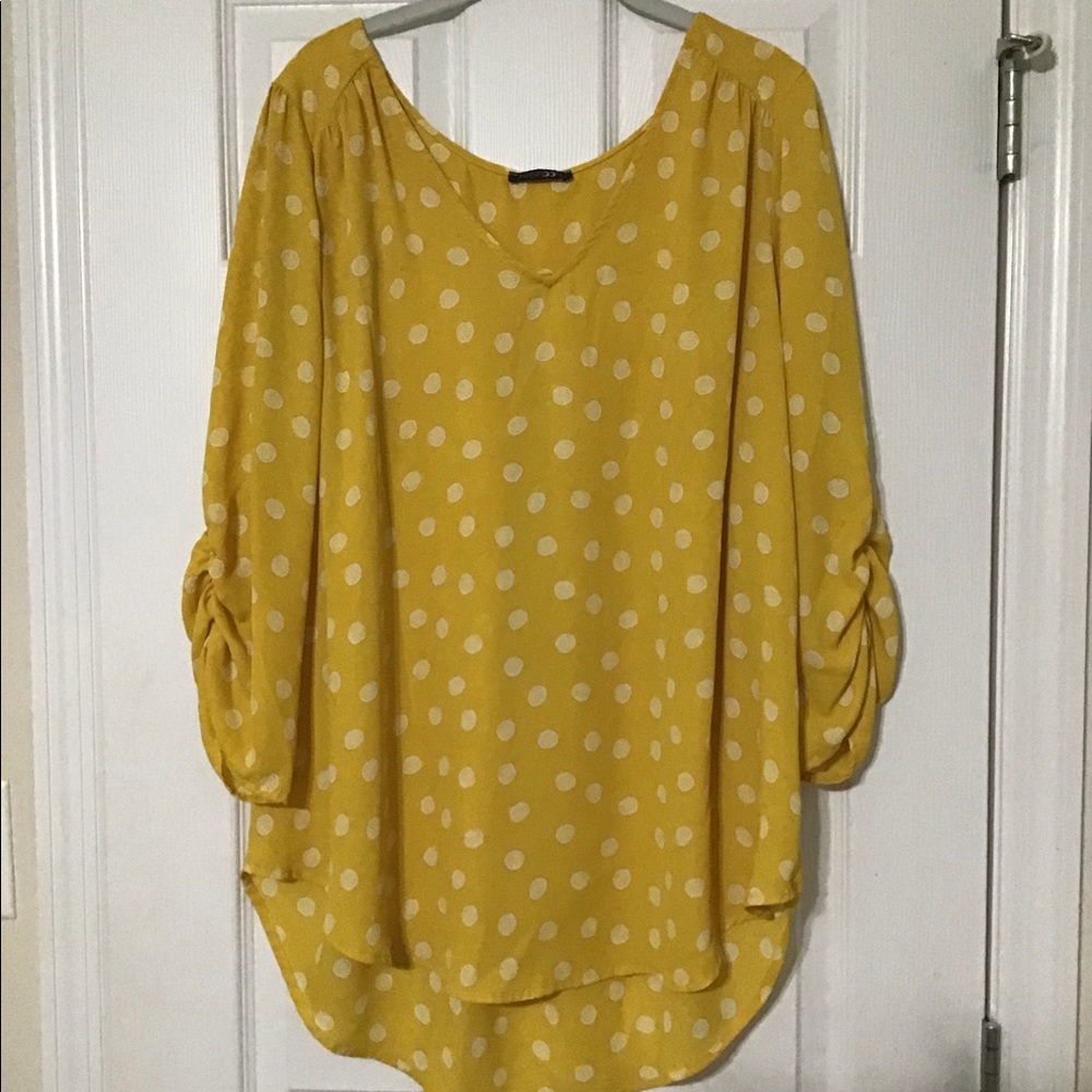 Papermoon yellow polka dot blouse